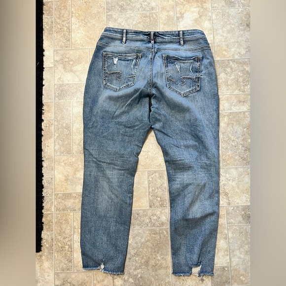 Women’s silver jeans Sam distressed 14/27 - Picture 2 of 10